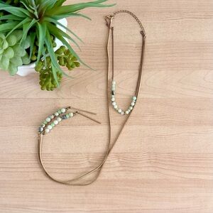 • leather beaded necklace •